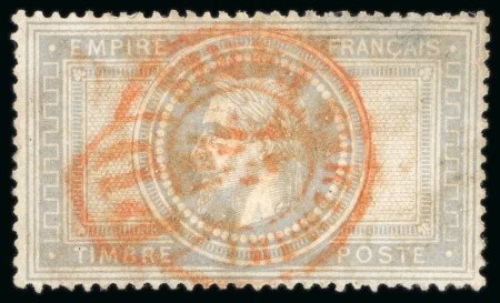 Stamp of France » Empire Lauré 1863-1870 1869, Empire Lauré variété sans le ''5'' et le ''F"