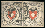 Stamp of Switzerland / Schweiz » Orts-Post und Poste Locale 1850, 2 1/2 Rp. Poste Locale mit Kreuzeinfassung, Sperati Fälschung im Paar