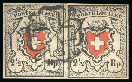 Stamp of Switzerland / Schweiz » Orts-Post und Poste Locale 1850, 2 1/2 Rp. Poste Locale mit Kreuzeinfassung, Sperati Fälschung im Paar