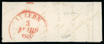 Stamp of Switzerland / Schweiz » Rayonmarken 1850, 5 Rp. Rayon I dunkelblau ohne Kreuzeinfassung, Type 29, auf Briefstück