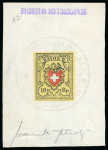 Stamp of Switzerland / Schweiz » Rayonmarken 1850, Rayon II gelb mit Kreuzeinfassung, Sperati Einzelabzug