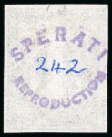 Stamp of Switzerland / Schweiz » Kantonalmarken » Zürich 1843, 4 Rp, Sperati Fälschung mit seinem Stempel rückseitig.
