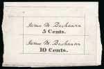 Stamp of United States » Postmasters' Provisionals Baltimore Md. 5c + 10c black counterfeit composite "die proof"