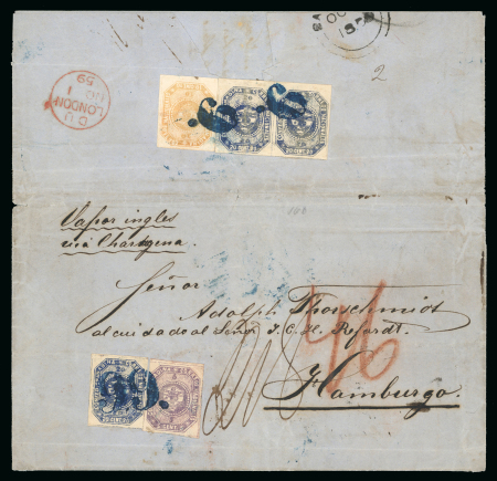 Stamp of Colombia Extremely Important First Issue Three Colour Franking