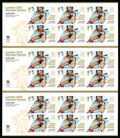 Stamp of Great Britain » Queen Elizabeth II 2012 London Olympics trial in three panes of 6 dummy