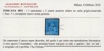 Stamp of Italian States » Tuscany 1851-52, 2cr light blue on bluish grey, unused without gum