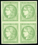 Stamp of France » Emission de Bordeaux 1870 1870, Émission de Bordeaux 5 centimes vert-jaune report