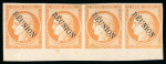 Stamp of Colonies françaises » Réunion 1891, Cérès 40 centimes orange en bande de 4 avec