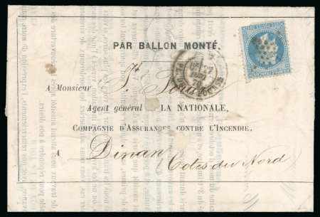 Stamp of France » Guerre de 1870-1871 1870, Circulaire La Nationale ayant circulé sur Le