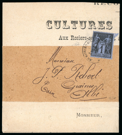 Stamp of France » Type Sage 1876-1900 1885, journal Cultures de Graines / Aux Rosiers-sur-Loire