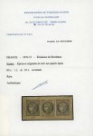 Stamp of France » Emission de Bordeaux 1870 1871, Épreuve collective en noir sur papier épais