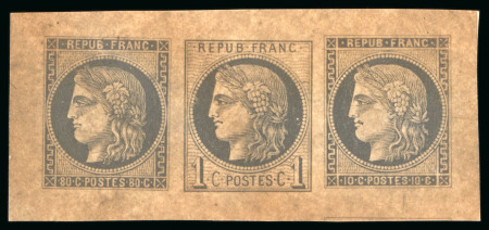Stamp of France » Emission de Bordeaux 1870 1871, Épreuve collective en noir sur papier épais