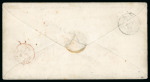 Stamp of Colonies françaises » Nouvelle-Calédonie 1854, Triquerat 10 centimes sur lettre avec cachet