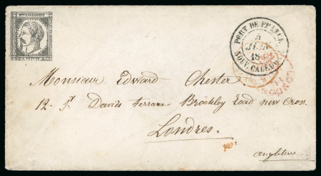 Stamp of Colonies françaises » Nouvelle-Calédonie 1854, Triquerat 10 centimes sur lettre avec cachet