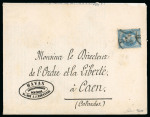 Stamp of France » Empire Lauré 1863-1870 1871, Lettre pour Caen, affranchissement Empire Lauré
