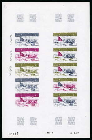 Stamp of Colonies françaises » TAAF 1982, 4 francs 55 Traîneau à chiens, Y&T PA 74, feuille