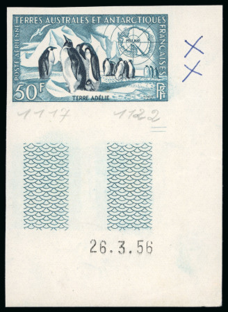 Stamp of Colonies françaises » TAAF 1956-1959, Collection Y&T PA 2/3 avec timbres égrainés