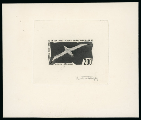 Stamp of Colonies françaises » TAAF 1956-1959, Collection Y&T PA 4 Manchots empereurs (Terre