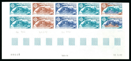 Stamp of Colonies françaises » TAAF 1980-1990, Collection d'essais de couleur classés