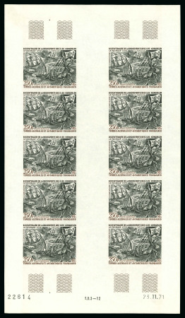 Stamp of Colonies françaises » TAAF 1959-1973, Collection de timbres non dentelés en feuilles