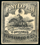 Stamp of United States » Local Stamps Locals: Group incl. Wells, Fargo & Co. 1861 $2 green unused pair
