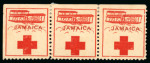 Stamp of Jamaica 1915-20, Red Cross Stamps, a collection set-out on