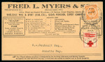 Stamp of Jamaica 1915-20, Red Cross Stamps, a collection set-out on
