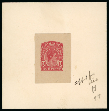 Stamp of Jamaica 1938, Postal Stationery, eight die proofs, five for