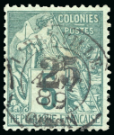 Stamp of Colonies françaises » Gabon 1888-1889, Alphée Dubois 5 centimes vert surcharge