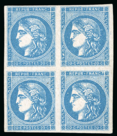 Stamp of France » Emission de Bordeaux 1870 1871, Émission de Bordeaux 20 centimes bleu type III