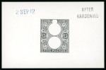 Stamp of Sierra Leone 1912, £5 die proof struck in black on full glazed