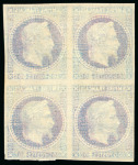 Stamp of France » Empire Lauré 1863-1870 Essai du 30c. Bloc de 4. Essai bicolore par superposition. SUP. 