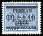 Stamp of Colonies françaises » Fezzan 1943, Timbre-taxe de Libye de 1934 surchargé "Fezzan