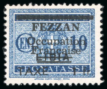 Stamp of Colonies françaises » Fezzan 1943, Timbre-taxe de Libye de 1934 surchargé "Fezzan