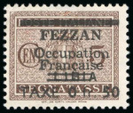 Stamp of Colonies françaises » Fezzan 1943, Timbre-taxe de Libye de 1934 surchargé "Fezzan