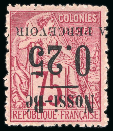 Stamp of Colonies françaises » Nossi-Bé 1890, Type Alphée Dubois 75 centimes rose surchargé