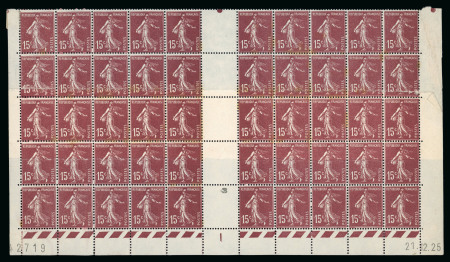 Stamp of France » Émissions à partir de 1900 1924-1926, Semeuse camée 15 centimes brun-lilas, Y&T