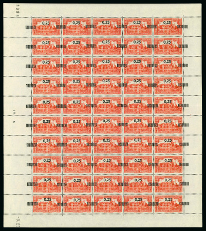 Stamp of Colonies françaises » Algérie 1938, Feuille complète de 50 exemplaires, Y&T n°148c