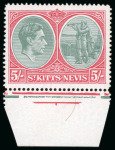 Stamp of St. Kitts-Nevis » St. Kitts-Nevis Crown Colony & Later 1938, 5s grey-green and scarlet, mint n.h. with original