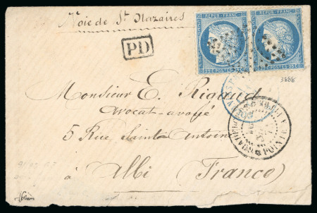Stamp of Colonies françaises » Guadeloupe 1874, Lettre de Pointe-à-Pitre à destination d'Albi