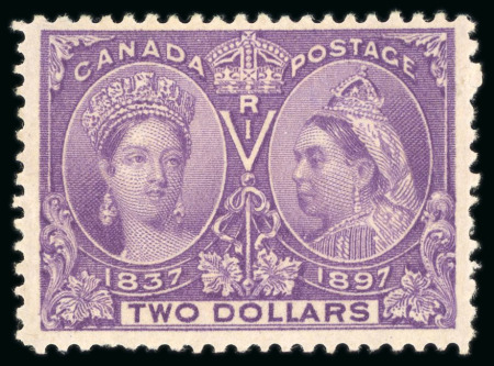 Stamp of Canada 1897, Jubilee, $2 deep violet, mint with original gum,