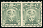 Stamp of Rhodesia 1913, 1/2d green showing variety imperforate between horizontal pair, mint n.h.
