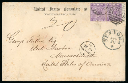 Stamp of Great Britain » British Post Offices Abroad 1871 (Aug 12) US Consulate printed envelope sent from