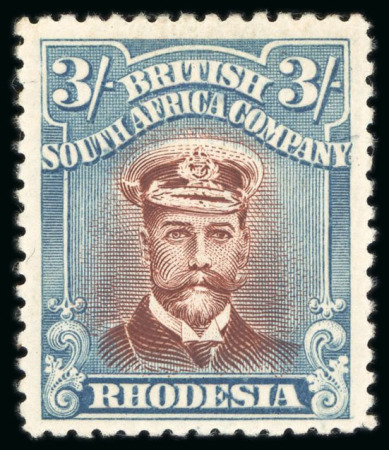 Stamp of Rhodesia 1918-21, Admiral 3s light brown and light blue, head die IIIB, mint h.r.