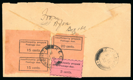Stamp of Zanzibar » The Zanzibar Post Office (1895-1964) » Postage Dues 1933, Incoming airmail cover from Dar es Salaam with Postage Dues 15c pair, 20c and 1933 3c