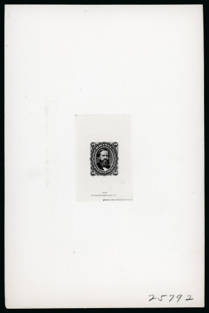 Stamp of Brazil » 1866-83 Dom Pedro » 1866 "Black Beard" Issue 1866, 50r black, die proof on India paper, die sunk