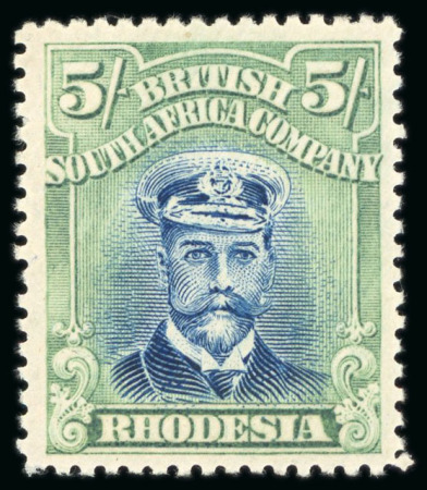 Stamp of Rhodesia 1923, Admiral issue London, Die IIIB set to 5s, mint