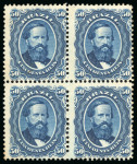Stamp of Brazil » 1866-83 Dom Pedro » 1866 "Black Beard" Issue 1866, 50r blue, unused block of four without gum