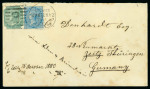 Stamp of Zanzibar » The Indian Post Office (1875-1895) 1880 (Sep 21) "Denhardt" envelope from Zanzibar to Germany with India 1866-78 4a green and 1/2a 