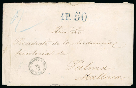 Stamp of Egypt » Consular Mail 1875 Stampless envelope mailed from the Spanish Consul